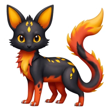 magma-gradients-colored Salandit-Umbreon-Flareon-Serval-Hybrid (Full body) sticker