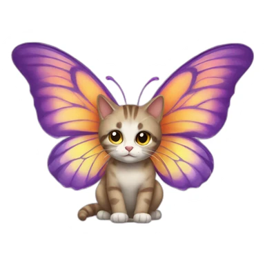cat with butterfly wings  sticker