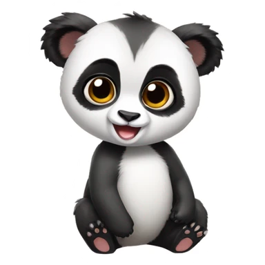 Cute panda-lemur-hybrid full body sticker