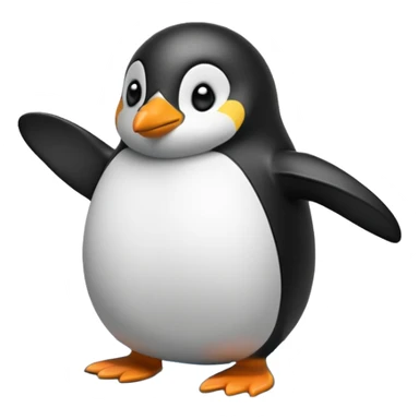 penguin slipping on sidewalk sticker