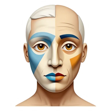 Cinematic Realistic Picasso Pop Culture Emoji, depicted with a creative, abstract representation inspired by the legendary artist rendered with bold textures and dynamic, artistic lighting. sticker