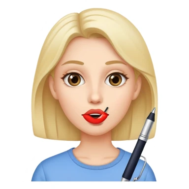 Pen is in woman mouth sticker