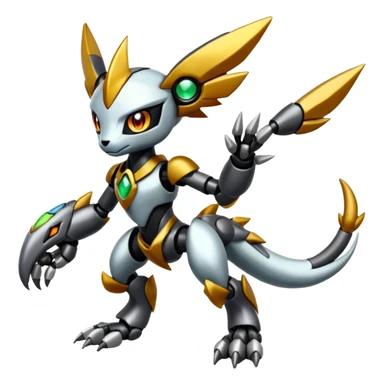 Meloetta-Wargreymon-Vernid-Protogen-Pokémon-Digimon-Fakémon-fusion-hybrid-creature sticker