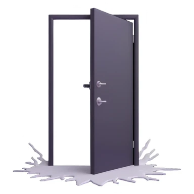 door being unlocked, intense white light pouring through the open crack sticker