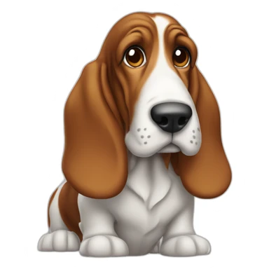 Dog basset hound full-standing sticker
