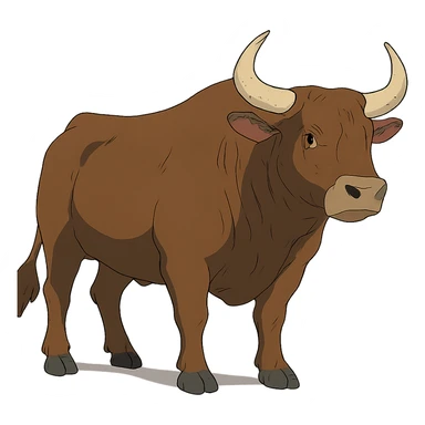ghibli style steer bull sticker