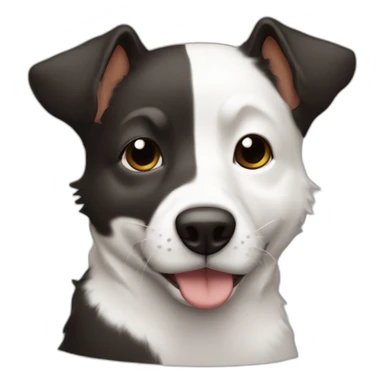 Perro ratonero bodeguero de manto blanco y manchas marrones en la cabeza y alguna pequeña pinta negra sticker