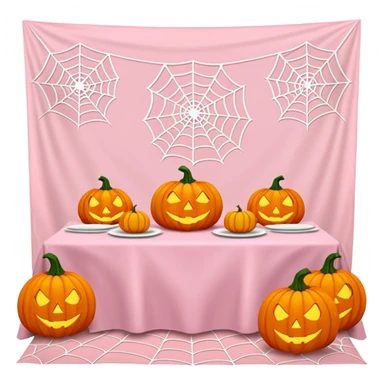 pastel pink halloween table setup sticker