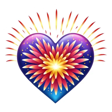 Firework heart sticker