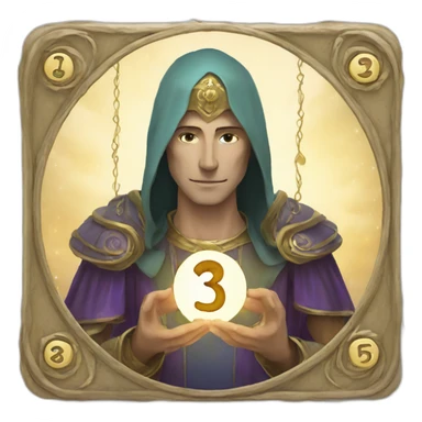 tarot card with number 3 sticker