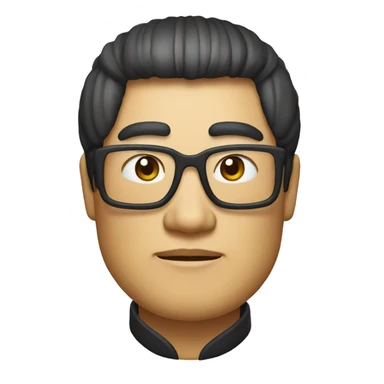 A portrait of Emperor Wu of Han, Liu Che, styled in Apple emoji art.   Cartoonish features with rounded shapes and bright colors,   resembling the style of Apple's emoji characters.   sticker
