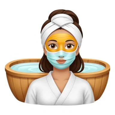 Lady with face mask spa beauty full face relaxing sticker