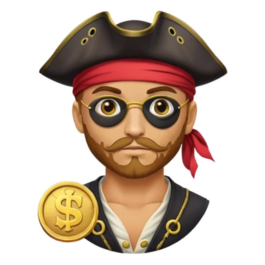 A pirate with some plunder sticker