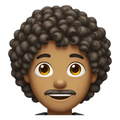 boy with curly hair and facial hair sticker