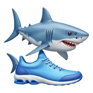 Shark with legs wearing blue shoes sticker