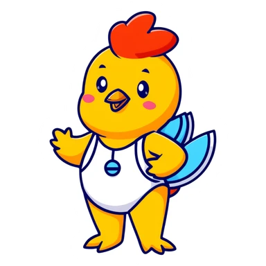 chicken nugget wearing a swimsuit sticker