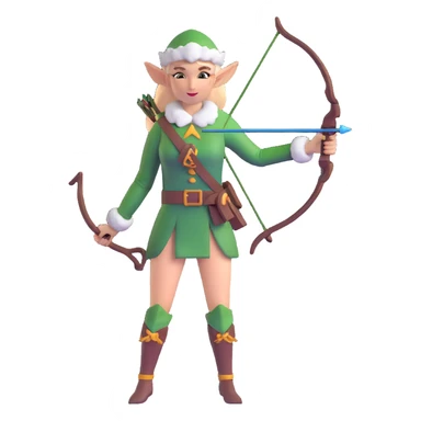 female elf ranger with bow sticker