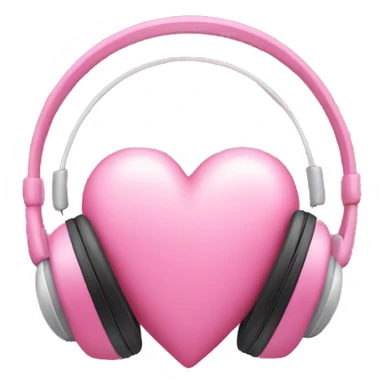 A pink heart with headphones on sticker