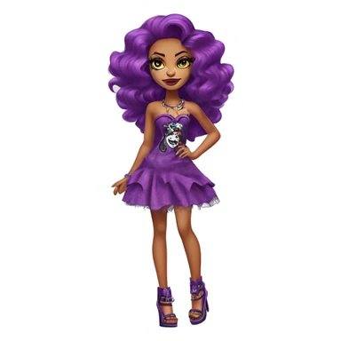 Monster high clawdeen wolf dressed in a skims dress with no shoes sticker