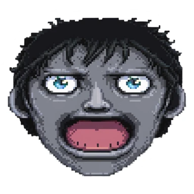 shocked face with mouth agape and eyes wide, 'aahh' feeling sticker