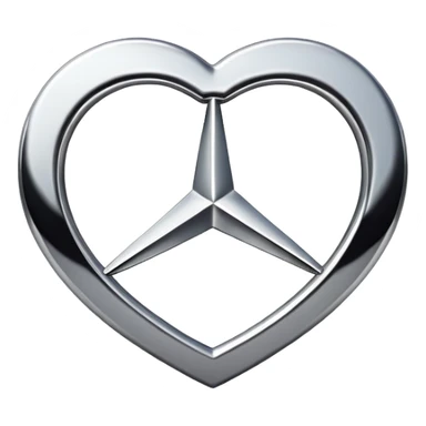 heart shaped Mercedes logo sticker