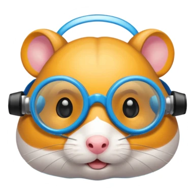 hamster with swimming goggles sticker