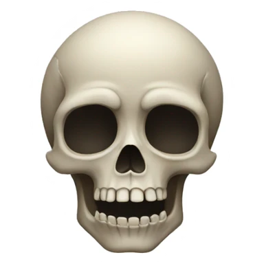 A worried skull   sticker