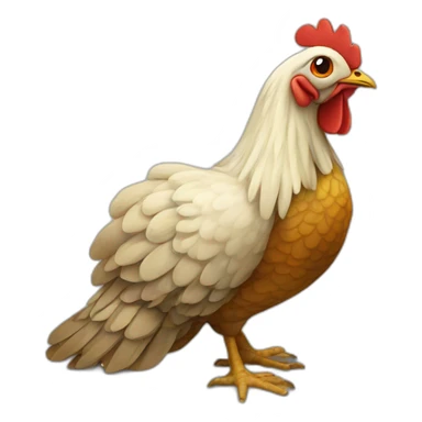 Poule avec une tortue sticker