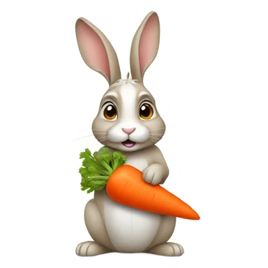 rabbit with carrot sticker
