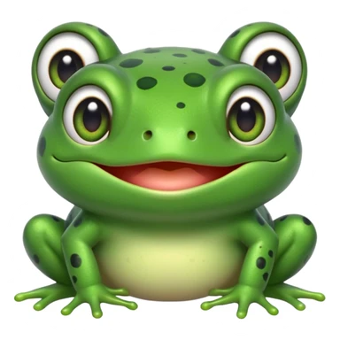simple kawaii frog, very simple dot eyes, vey big pupils sticker