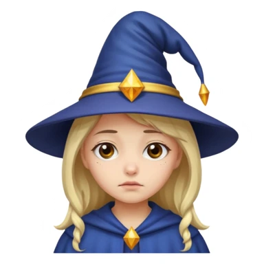 sad wizards in hat girl sticker