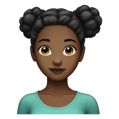12 year old black girl with black hair in a bun with black birthmark on left side of face sticker