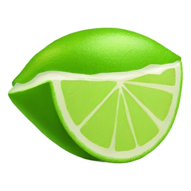 Lips biting a piece of lime sticker