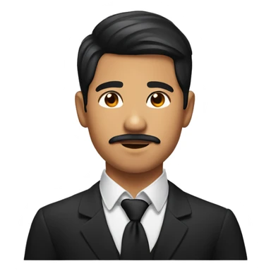 Young phillipino guy with black edgar cut with mustach sticker