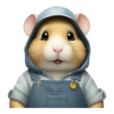 hamster in overalls inscription "Nanxing" sticker