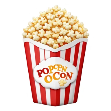 popcorn, red white packaging sticker