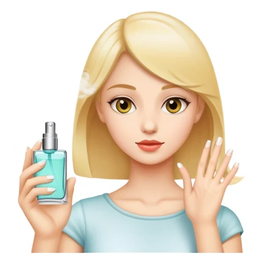 Girl using perfume sticker