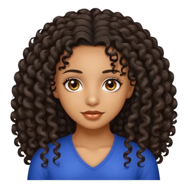 Beautiful Haitian and Puerto Rican girl with light brown skin and long black length very curly hair and beautiful hazel eyes sticker
