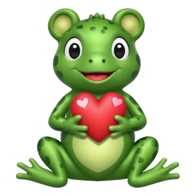 Build a bear frog holding heart sticker