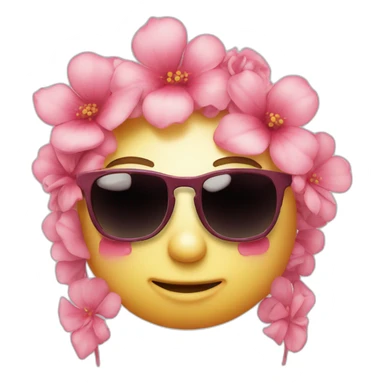 Soleil avec des lunettes et rose sticker