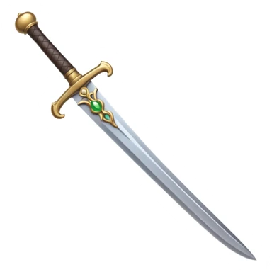 simple expressive Zulfiqar sword emoji with split tip and decorative handle, Apple emoji style, no text sticker