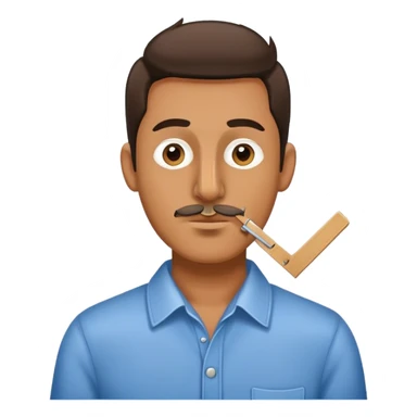 Man walking with clothes pin on nose sticker