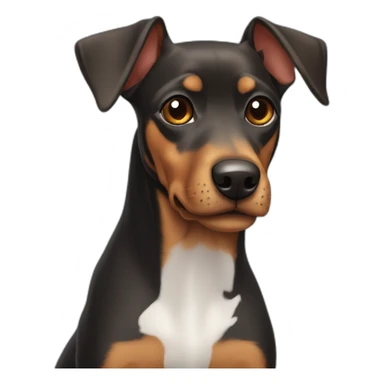 Old pinscher black with white beard sticker