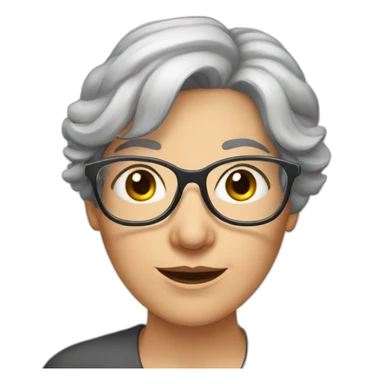 grey hair european women with glasses middle aged sticker