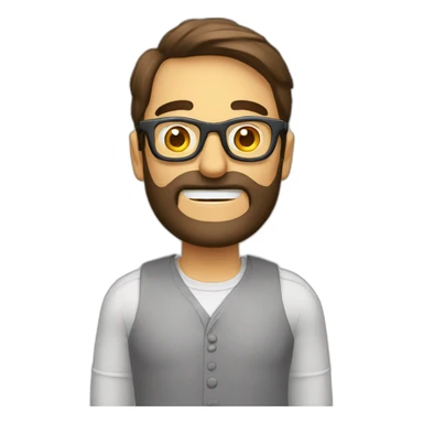 Hombre semi calvo son lentes sobriendo sticker