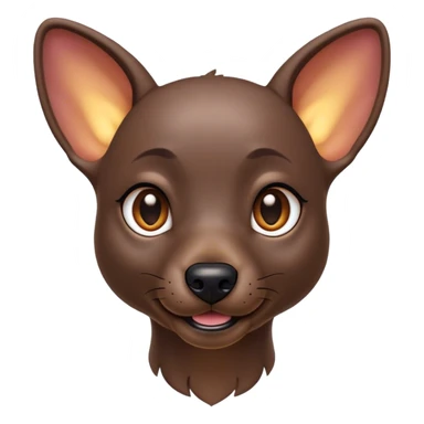 Cinematic Cute Xoloitzcuintle dog Portrait Emoji, Head tilted playfully and inquisitively, featuring smooth, hairless ebony skin with distinctive, artistic wrinkles, round, sparkling dark eyes filled with curiosity, Simplified yet irresistibly adorable features, highly detailed, glowing with a warm, friendly glow, high shine, affectionate and spirited, stylized with a touch of whimsy, bright and endearing, soft glowing outline, capturing the essence of a mischievous yet loving companion, so playful it feels like it could trot out of the screen and into your arms! sticker