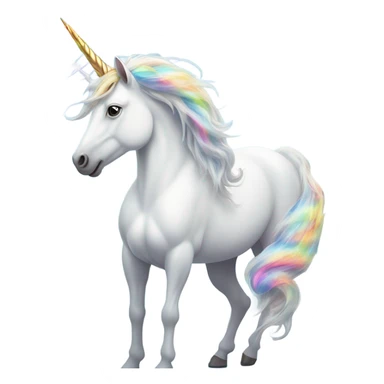 it's unicorn in a blue sky with a rainbow overhead sticker