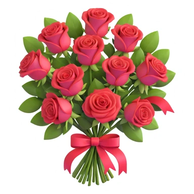 elegant bouquet of red roses with ribbon sticker