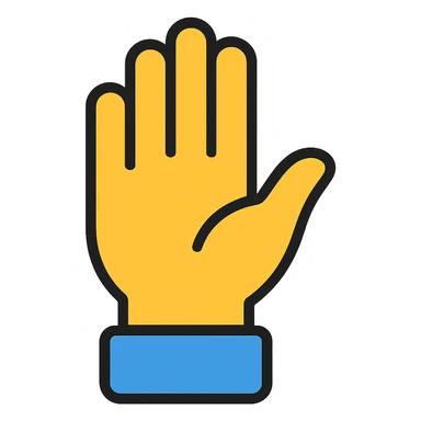 hand emoji, modern icon style, clean lines, simple and recognizable, suitable for UI use sticker