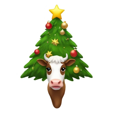 Cow christmastree sticker